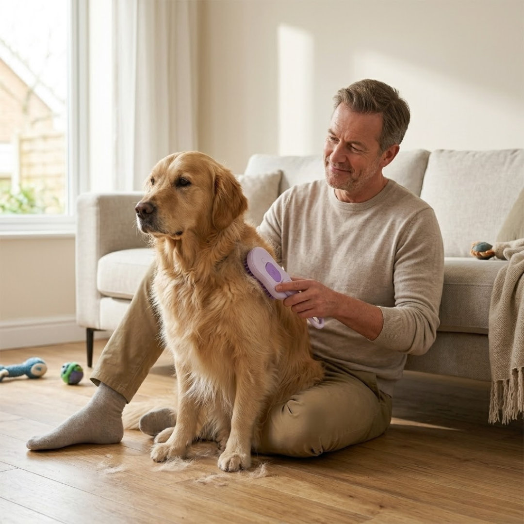 TidyPaw – SteamBrush™ | Massage- en verzorgingsborstel die losse haren verwijdert en vacht verzorgt